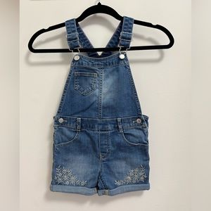 Genuine Kids 4T Floral Detail Denim Overalls